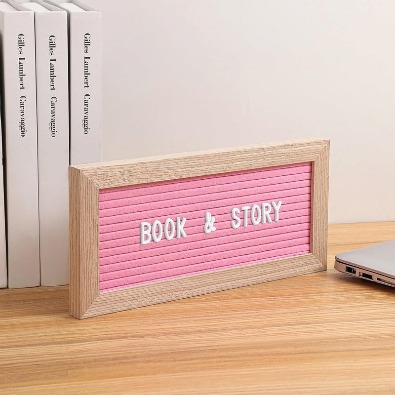 G GAMIT Small Magnetic Felt Letter Board 11x5Inch with Changeable Letters and Numbers, Message board Letter Sign Board in Wood Frame for Anoucement&Notification(Pink) - Image 3